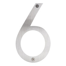 Husnummer 6 børstet stål